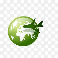 绿色飞机与地球