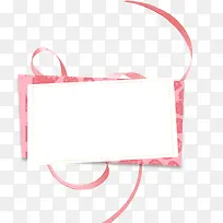 粉红色彩带卡片装饰图案