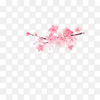 粉红边角花朵装饰