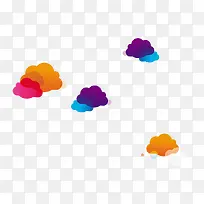 彩色条纹云朵漂浮素材