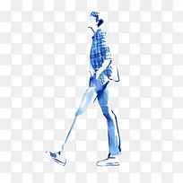 水彩时尚男士
