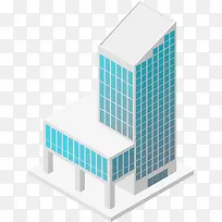 创意蓝色高楼建筑图