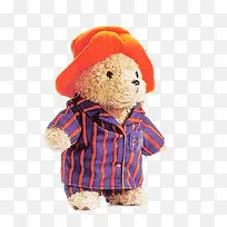橙色条纹蓝色底色睡衣泰迪熊