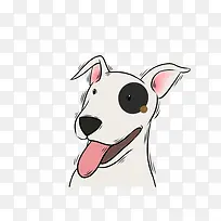 伸舌头的小狗狗卡通图