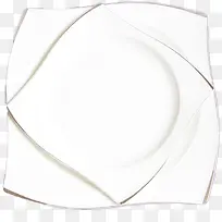 白色方形波纹陶瓷盘子