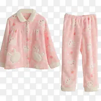 儿童睡衣粉色珊瑚绒女孩
