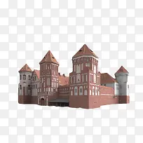 城堡红色砖头欧式皇宫