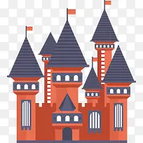 矢量红色城堡建筑