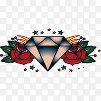 唯美钻石与玫瑰花
