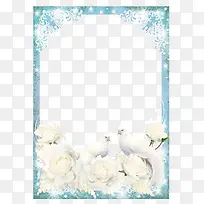 白色鸽子花卉相框
