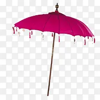 玫瑰红长柄雨伞