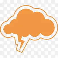云朵橘色标题框