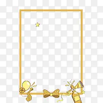 金黄色蝴蝶结可爱边框