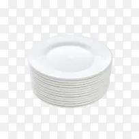 白色层叠的餐具碟子