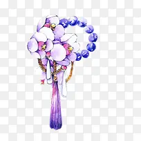 紫色花朵首饰