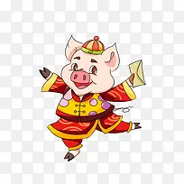 2019猪年卡通喜庆小猪