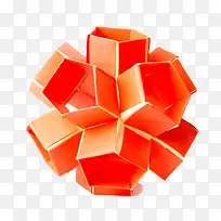 橙色立体几何图形