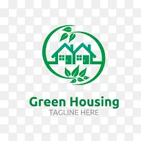 绿色创意房屋logo