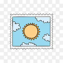 太阳和云彩邮票
