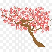 红色春季美丽花树