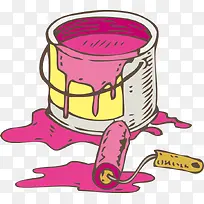 罐用的矢量粉色油漆