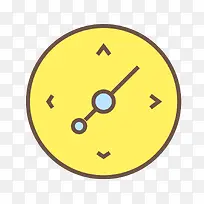 黄色手绘圆形时间旋转元素