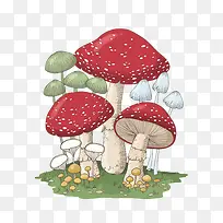 毒蘑菇卡通手绘PNG