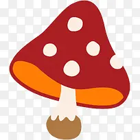 红色卡通蘑菇装饰