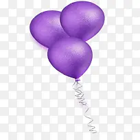 卡通手绘紫色气球