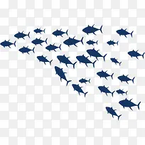 蓝色深海海洋鱼群