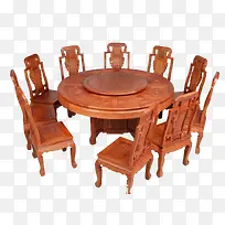 中国传统大件餐桌椅九件套