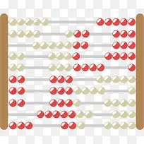 矢量图红白珠子算盘
