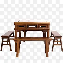 明清古典正方形餐桌椅