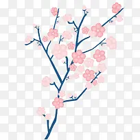 唯美粉红桃花花朵矢量素材