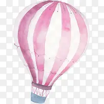 紫色条纹卡通热气球