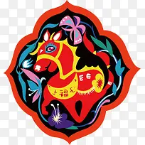 中国风十二生肖马图案
