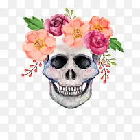 创意手绘骷颅头印花花纹