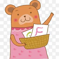 穿着粉色衣服的小熊