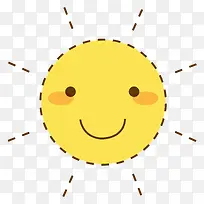 卡通手绘黄色可爱的太阳