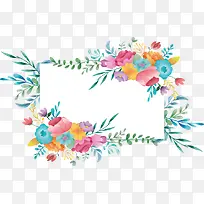 矢量图矩形花圈图
