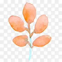 橙色水墨花蕊图案