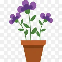 紫色鲜花盆栽素材图
