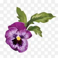 矢量卡通手绘紫色花朵素材