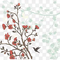 花枝花纹背景素材