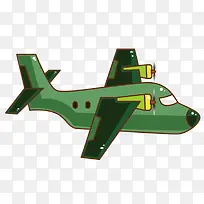 矢量卡通儿童画绿色飞机