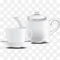 白色清新茶壶