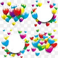彩色气球装饰文本框素材