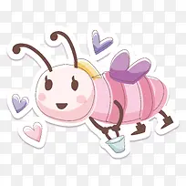 卡通可爱动物小蜜蜂矢量素材