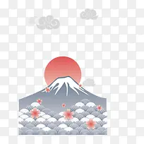 矢量扁平日本富士山