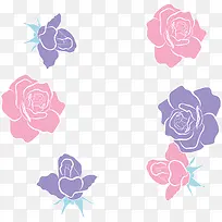 粉紫色玫瑰花边框
